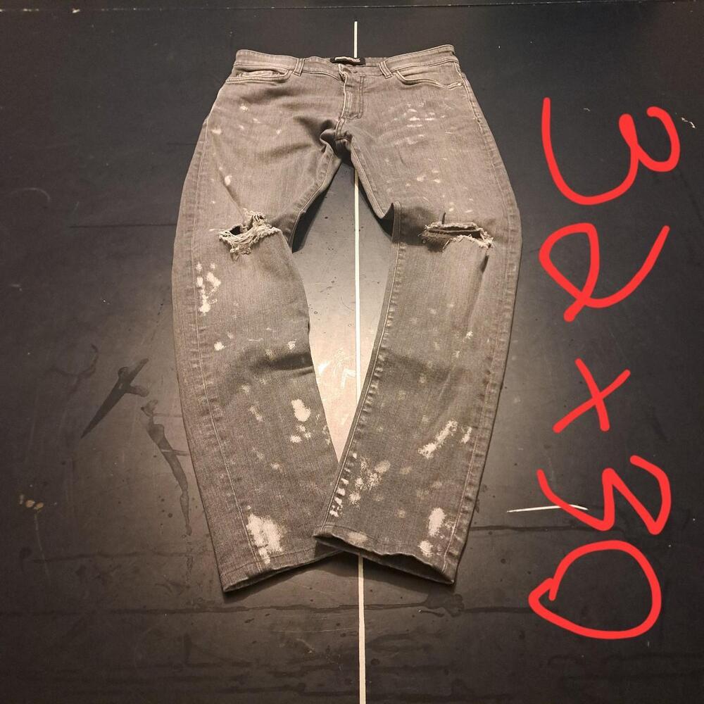 Represent Men's Grey and Black Jeans